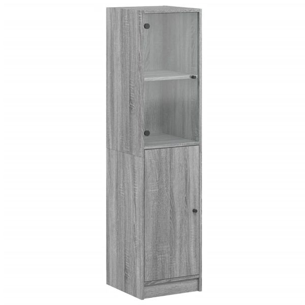 vidaXL Buffet avec porte en verre sonoma gris 35x37x142 cm