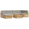 vidaXL Ensemble de canap&eacute;s d'ext&eacute;rieur 7 pc Blanc et gris clair