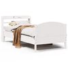 vidaXL Cadre de lit sans matelas blanc 75x190 cm bois de pin massif