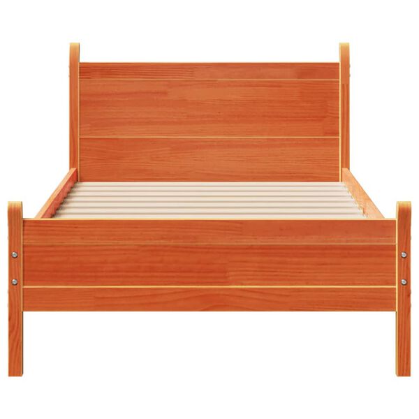 vidaXL Cadre de lit sans matelas cire marron 90x200 cm bois pin massif