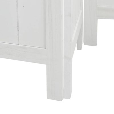 vidaXL Cloison de séparation 4 panneaux blanc bois de paulownia massif