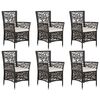 vidaXL Ensemble &agrave; manger de jardin 7 pcs Marron
