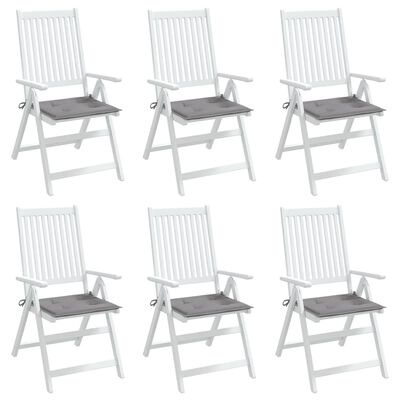 vidaXL Coussins de chaise jardin lot de 6 gris 40x40x3 cm tissu oxford