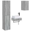vidaXL Ensemble de mobilier de salle de bain 3 pc Sonoma gris