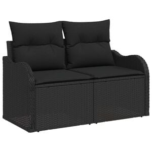 vidaXL Ensemble de canap&eacute; de jardin 6 pcs Noir Poly Rattan