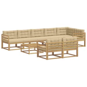 vidaXL Ensemble de canap&eacute;s d'ext&eacute;rieur 9 pcs Blanc et Beige
