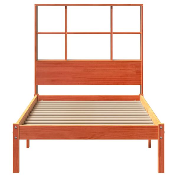 vidaXL Lit biblioth&egrave;que sans matelas cire marron 75x190 cm pin massif