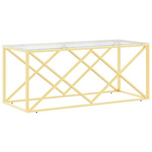 vidaXL Table basse 110x45x45 cm acier inoxydable et verre