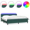 vidaXL Sommier &agrave; lattes de lit et matelas et LED vert fonc&eacute; 200x210cm velours