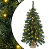 vidaXL Mini arbre de No&euml;l 60 cm 25 LED Blanc chaud PVC Vert