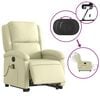 vidaXL Fauteuil inclinable de massage électrique crème cuir véritable