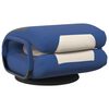 vidaXL Chaise pivotante de sol Bleu et crème Tissu