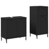 vidaXL Ensemble de mobilier de salle de bain avec tiroir 2 pcs Noir