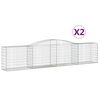 vidaXL Paniers &agrave; gabions arqu&eacute;s 2 pcs 400x50x80/100 cm Fer galvanis&eacute;