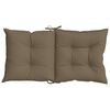 vidaXL Coussins de chaise &agrave; dossier bas lot de 2 taupe m&eacute;lang&eacute; tissu