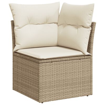 vidaXL Salon de jardin avec coussins 8 pcs beige résine tressée