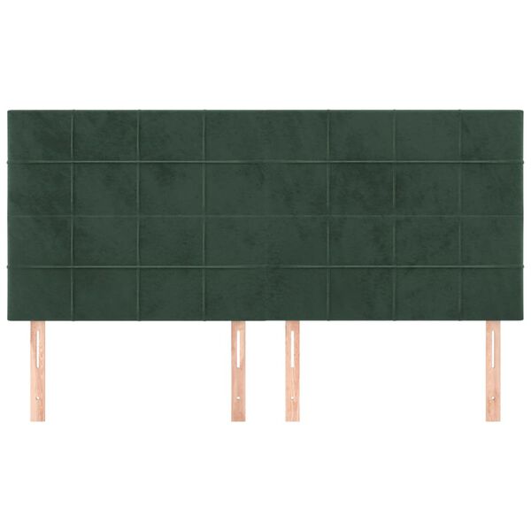 vidaXL T&ecirc;te de lit Vert fonc&eacute; 180x5x118/128 cm Velours