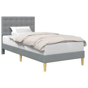 vidaXL Cadre de lit avec t&ecirc;te de lit Gris clair 100 x 200 cm Tissu