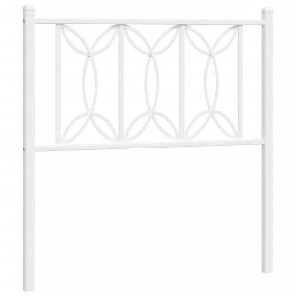 vidaXL T&ecirc;te de lit de remplacement m&eacute;tal blanc 80 cm