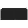 vidaXL Meuble TV mural avec lumi&egrave;res LED noir 80x35x31 cm