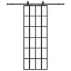 vidaXL Porte coulissante kit de quincaillerie noir 76x205 cm verre ESG