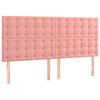 vidaXL Sommier &agrave; lattes de lit avec matelas Rose 200x200 cm Velours