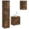 vidaXL Ensemble de mobilier de salle de bain 3 pc Ch&ecirc;ne fum&eacute;