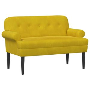 vidaXL Canap&eacute; love seat avec capitonnage en boutons Jaune Velours