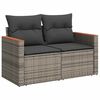 vidaXL Salon de jardin 5 pcs avec coussins gris r&eacute;sine tress&eacute;e acacia