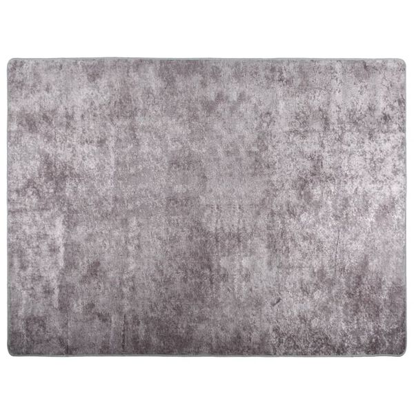 vidaXL Tapis lavable gris 400x300 cm antidérapant