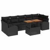 vidaXL Ensemble de canap&eacute; de jardin 8 pc Noir