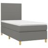 vidaXL Sommier &agrave; lattes de lit avec matelas et LED Gris fonc&eacute; 80x200cm