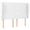 vidaXL T&ecirc;te de lit avec oreilles Blanc 147x23x118/128 cm Similicuir