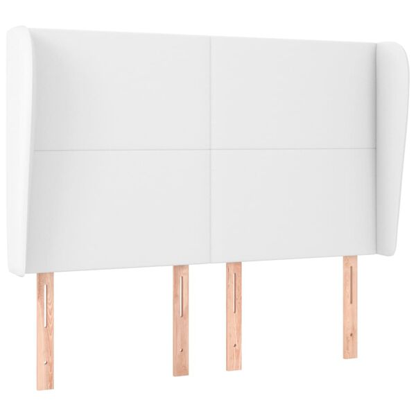 vidaXL T&ecirc;te de lit avec oreilles Blanc 147x23x118/128 cm Similicuir