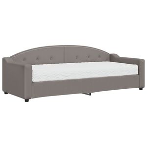 vidaXL Lit de jour avec matelas taupe 80x200 cm tissu