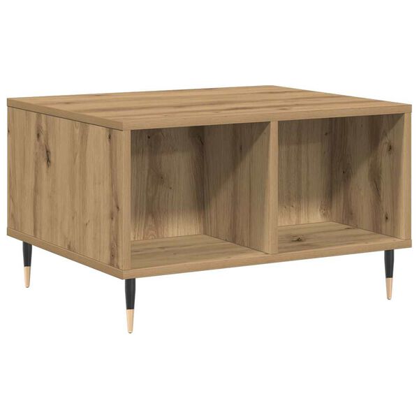 vidaXL Table basse ch&ecirc;ne artisanal 60x50x36,5 cm bois d'ing&eacute;nierie