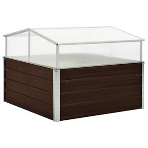 vidaXL Serre Marron 100 x 100 x 85 cm Acier galvanis&eacute;