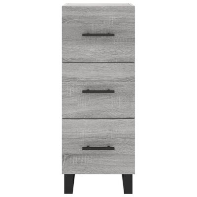 vidaXL Buffet haut Sonoma gris 34,5x34x180 cm Bois d'ingénierie