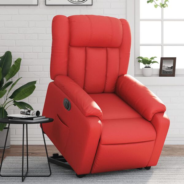 vidaXL Fauteuil inclinable &eacute;lectrique rouge similicuir