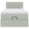 vidaXL Cadre de lit ottoman et matelas gris clair 100x200 cm velours
