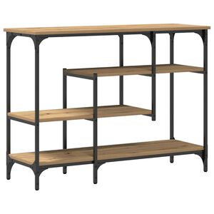 vidaXL Table Console avec &eacute;tag&egrave;re ch&ecirc;ne artisanal 100 x 35 x 75 cm