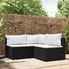 vidaXL Salon de jardin 3 pcs avec coussins Noir R&eacute;sine tress&eacute;e