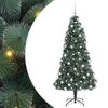 vidaXL Sapin de No&euml;l artificiel pr&eacute;-&eacute;clair&eacute; avec ensemble de boules