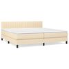 vidaXL Sommier &agrave; lattes de lit avec matelas Cr&egrave;me 200x200 cm Tissu