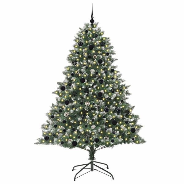 vidaXL Sapin de Noël artificiel avec 300 LED Vert 140 x 140 x 210 cm