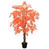 vidaXL Arbre d'&eacute;rable artificiel Rouge 80 x 16 x 120 cm Tissu et bois