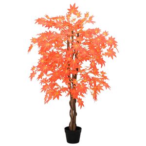 vidaXL Arbre d'&eacute;rable artificiel Rouge 80 x 16 x 120 cm Tissu et bois