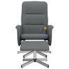 vidaXL Fauteuil de massage inclinable et repose-pieds gris fonc&eacute; tissu