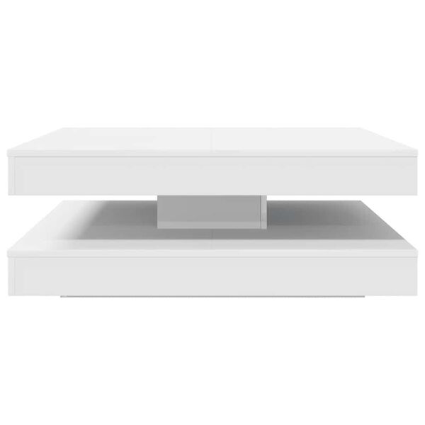 vidaXL Table basse rotative &agrave; 360 degr&eacute;s blanc 90x90x34,5 cm