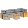 vidaXL Salon de jardin avec coussins 8pcs m&eacute;lange beige r&eacute;sine tress&eacute;e